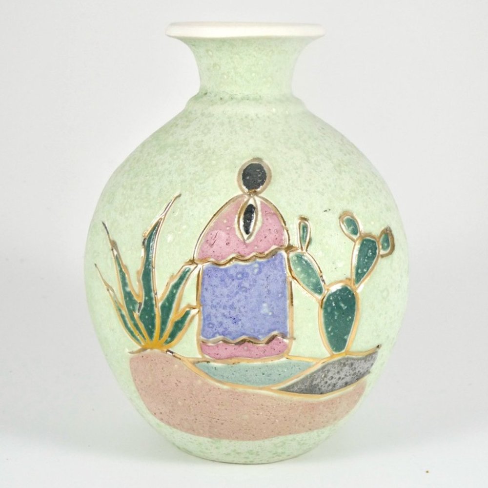 Vase Colorful Mexican Art Ceramic Vase
